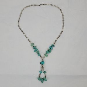Vintage Tourquose Silver Indian Jewelry Necklace